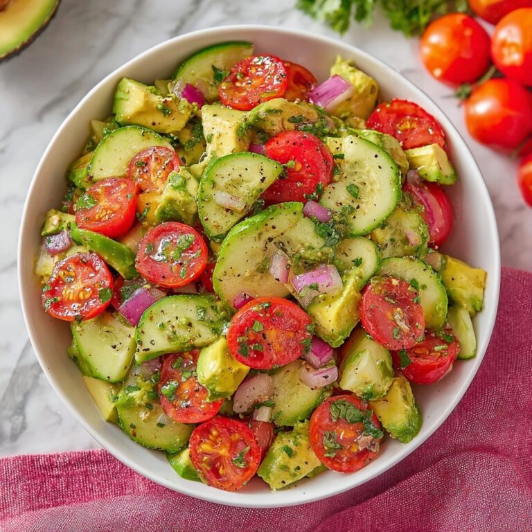 Fresh Avocado Salad with Cucumber, Tomatoes, and Cilantro Recipe
