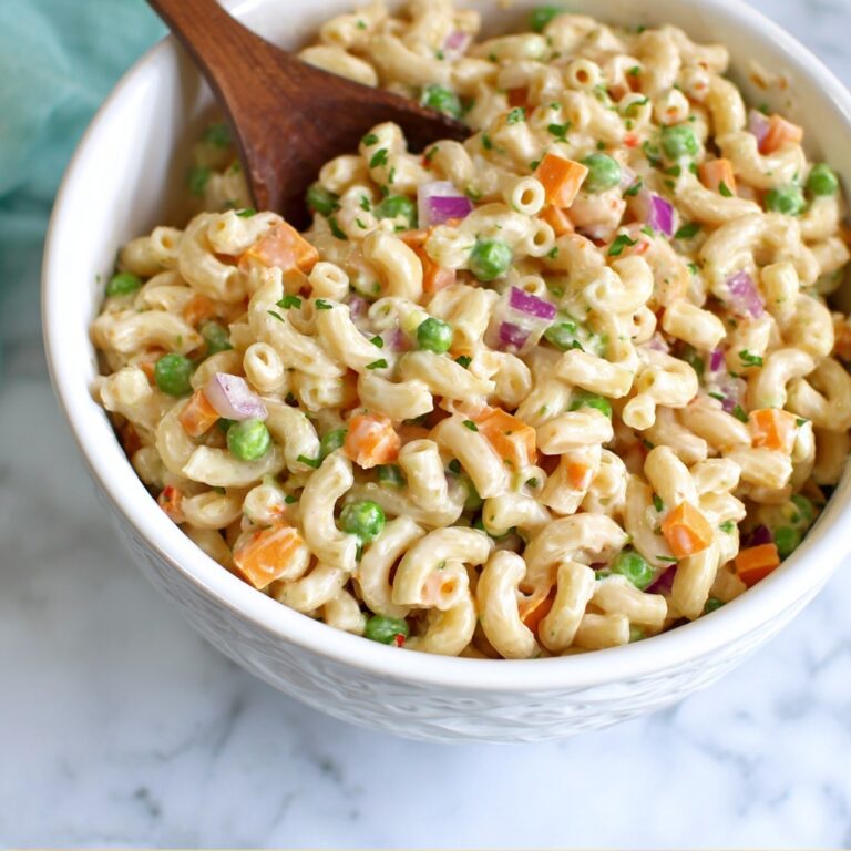 Easy Macaroni Salad with Cheddar, Peas, and Dill Recipe