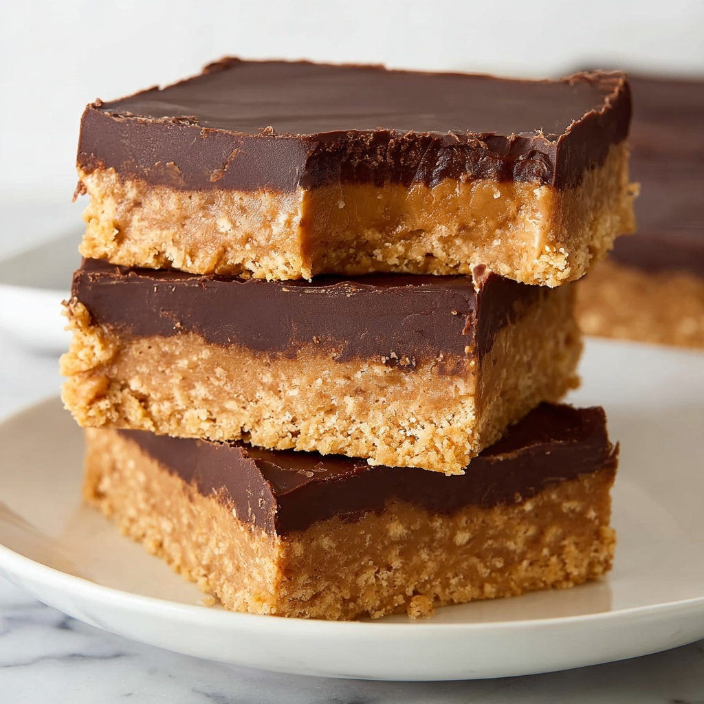 No-Bake Chocolate Peanut Butter Bars Recipe - Recipe Image