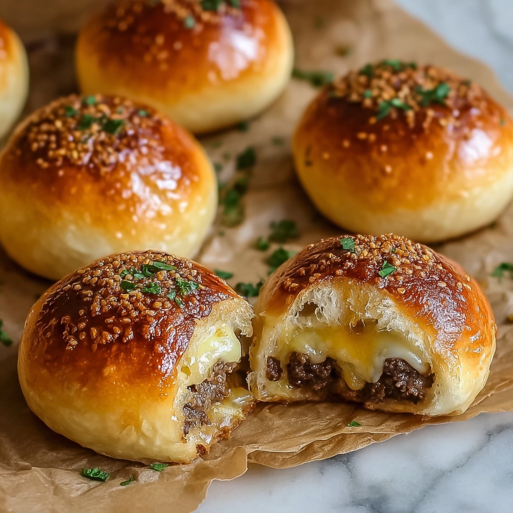 Garlic Parmesan Cheeseburger Bombs Recipe - Recipe Image