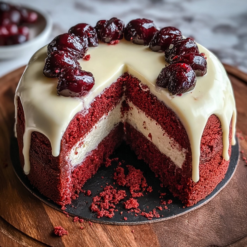 Layered Red Velvet Cheesecake Bundt Cake Recipe - Recipe Image