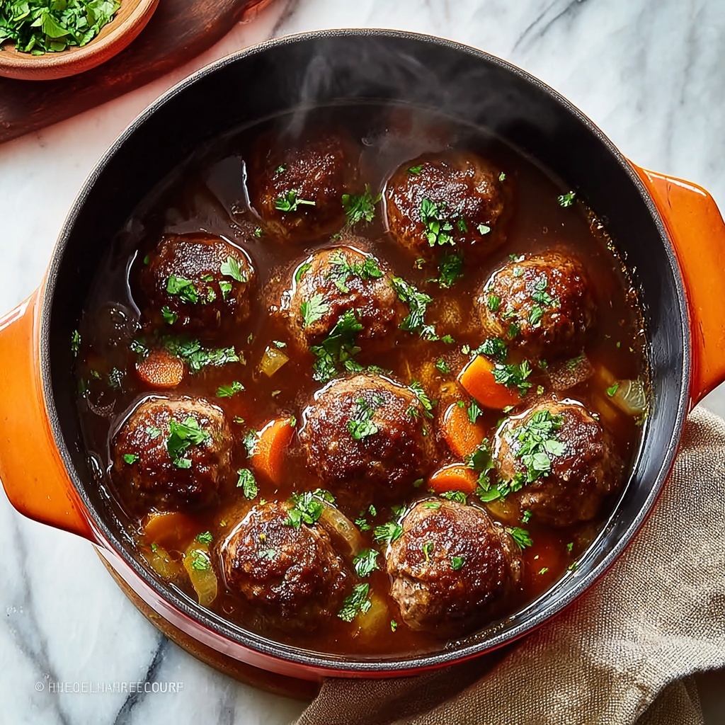 Irresistibly Decadent Stuffed Meatballs in Guinness Gravy Recipe - Recipe Image