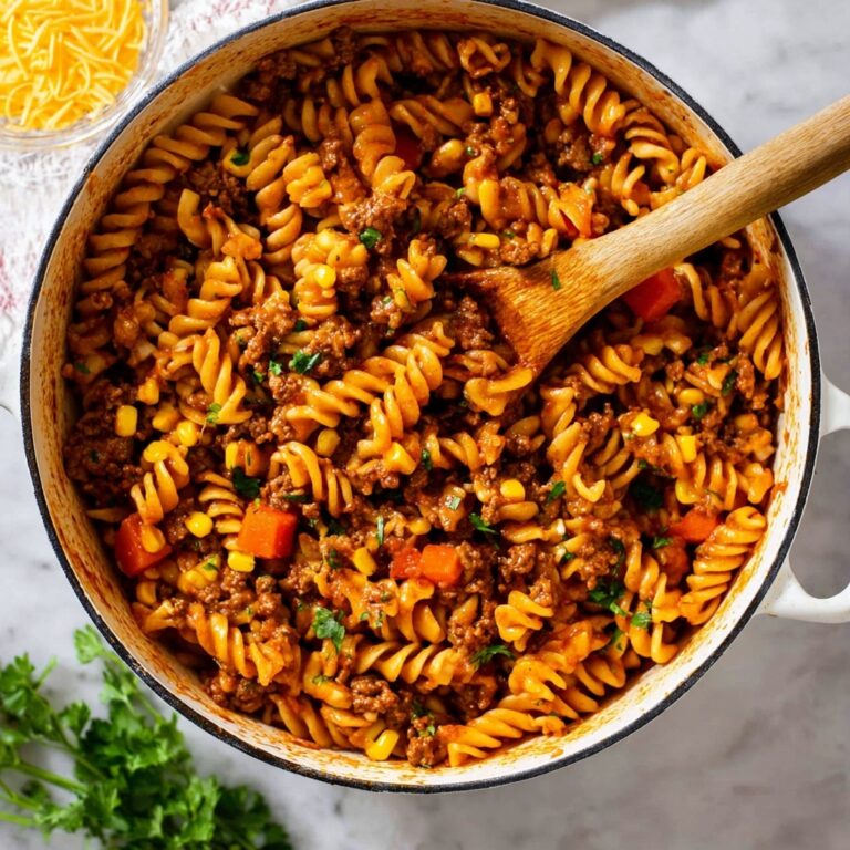 One Pot Cheesy Taco Pasta Recipe