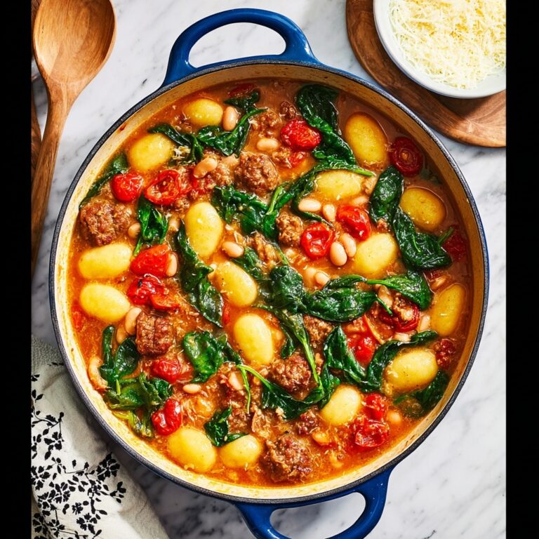 One Pot Tuscan White Bean and Sausage Gnocchi Recipe
