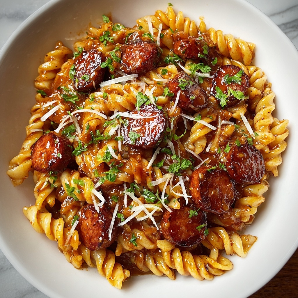 Spicy Honey BBQ Sausage & Pasta Recipe - Recipe Image