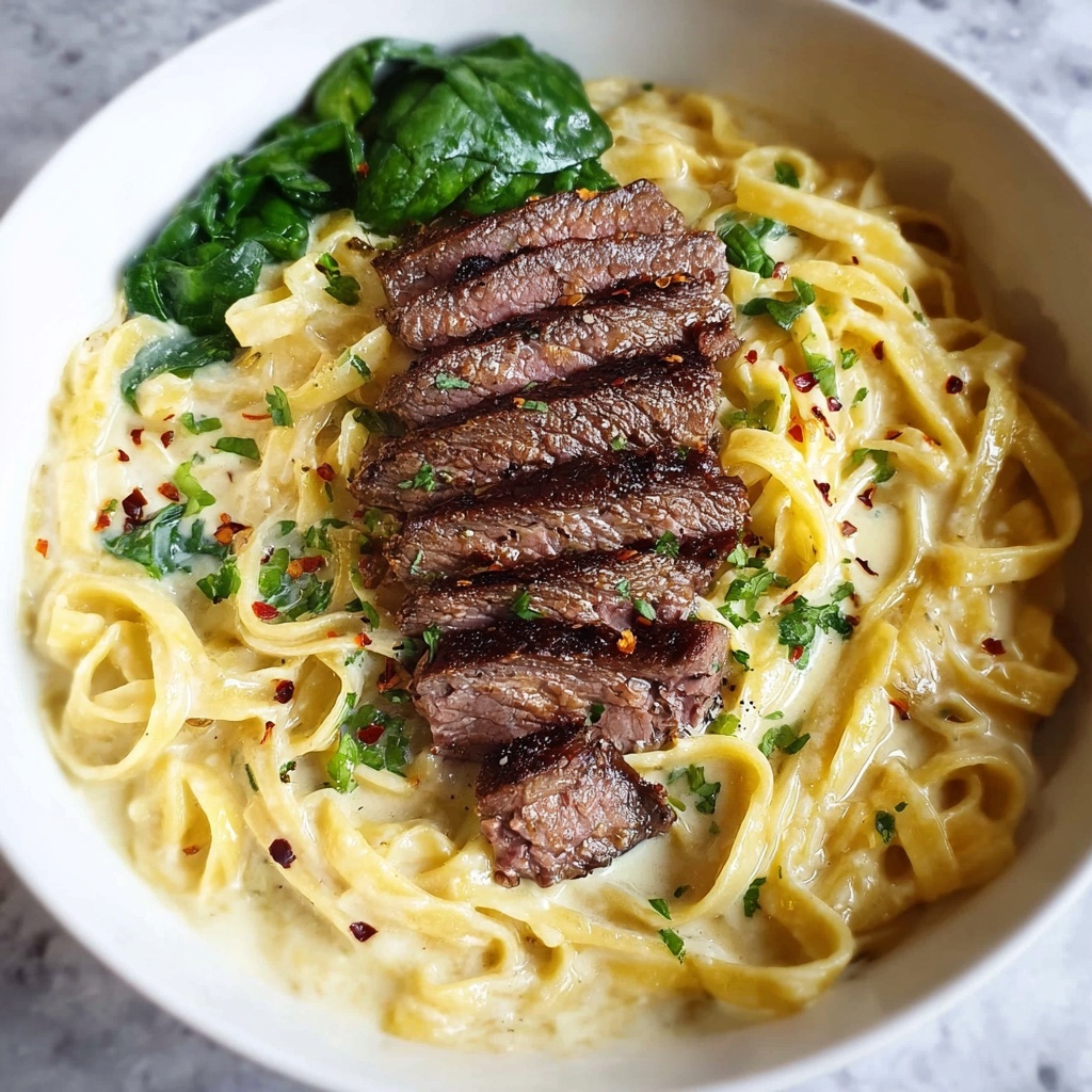 Creamy Garlic Butter Steak & Pasta Recipe - Recipe Image
