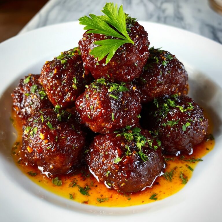 Whiskey Peach BBQ Meatballs Recipe