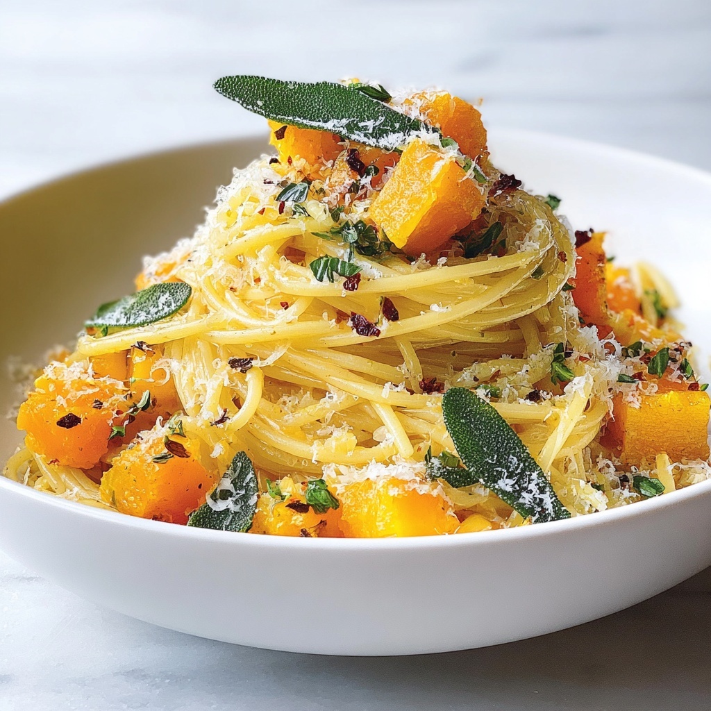 Butternut Squash and Sage Pasta with Creamy Parmesan Sauce Recipe - Recipe Image