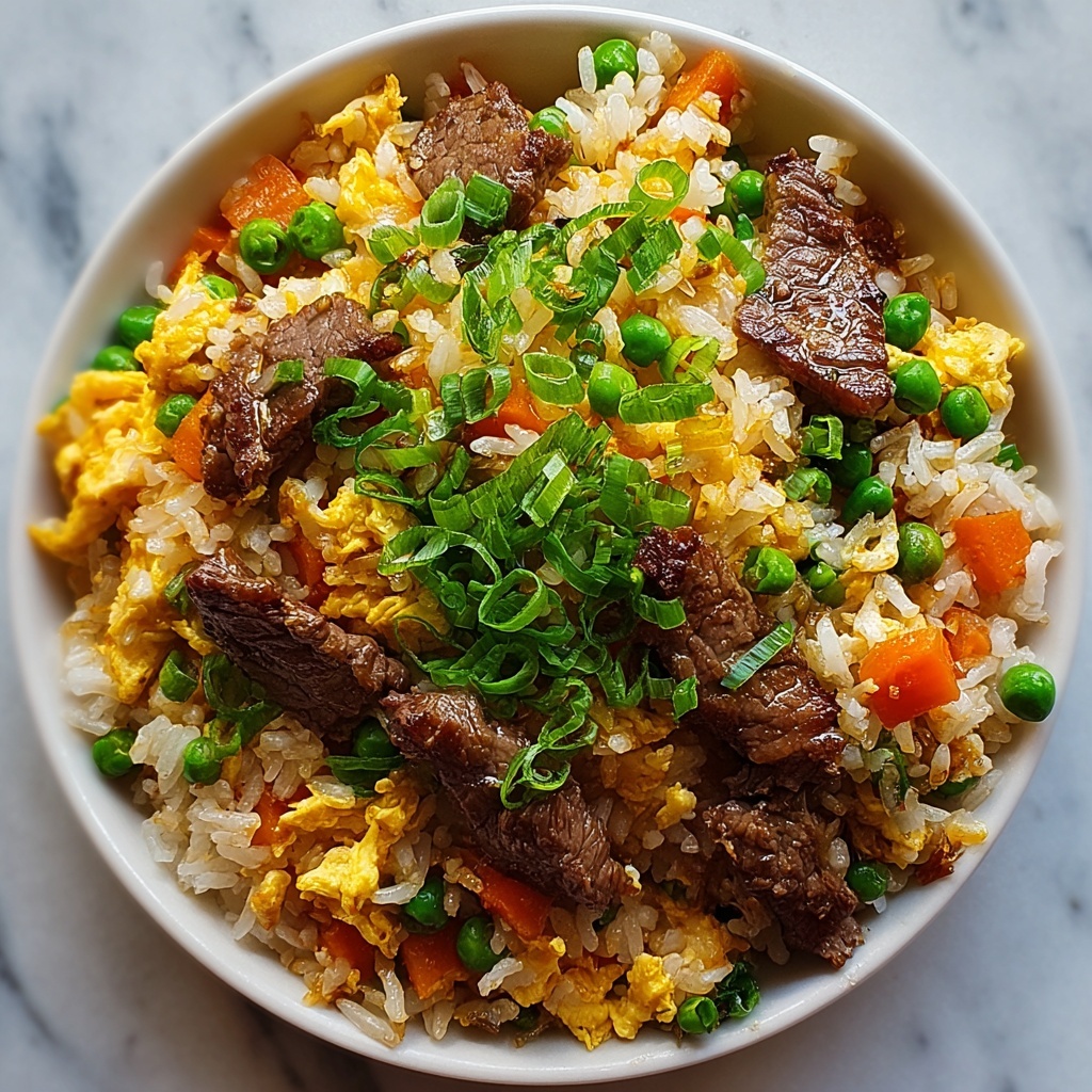 Savory Beef and Onion Fried Rice Recipe - Recipe Image