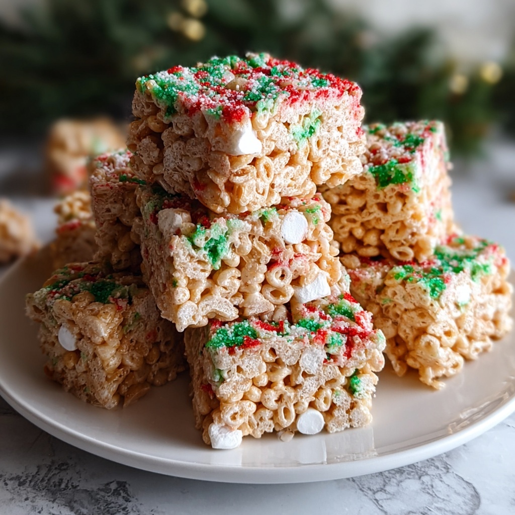 Festive Red and Green Christmas Rice Crispy Treats Recipe - Recipe Image