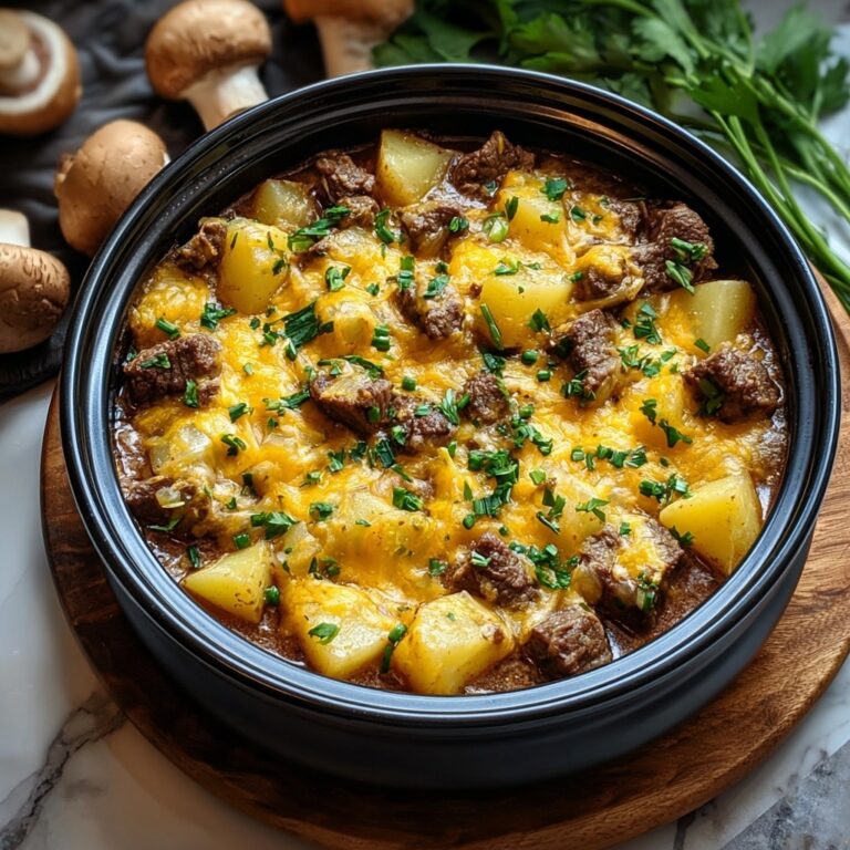 Slow Cooker Steak and Cheddar Potato Casserole Recipe