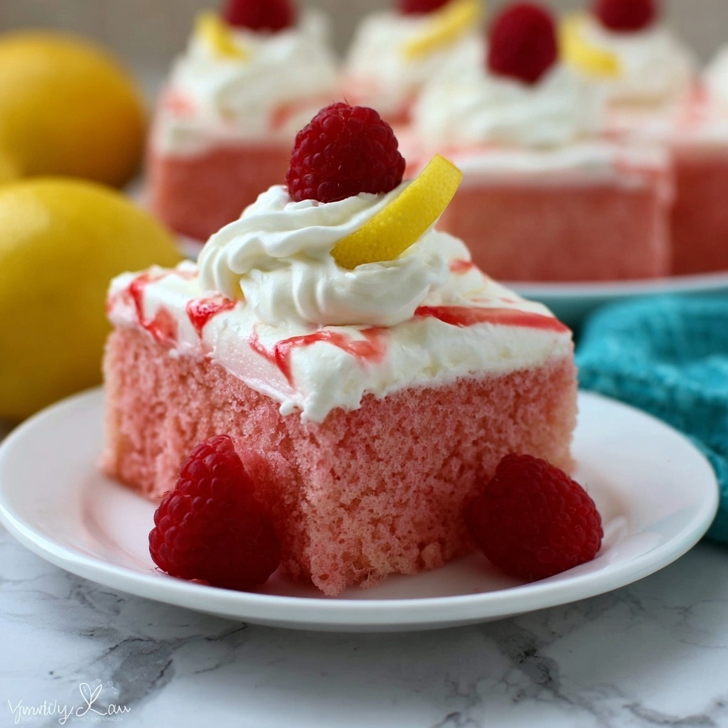 Raspberry Lemonade Poke Cake Recipe - Recipe Image