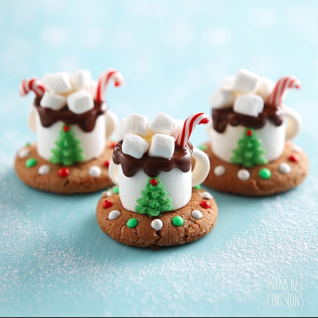 Hot Cocoa Cookie Cups with Marshmallows, Candy Canes, and Festive Sprinkles Recipe - Recipe Image