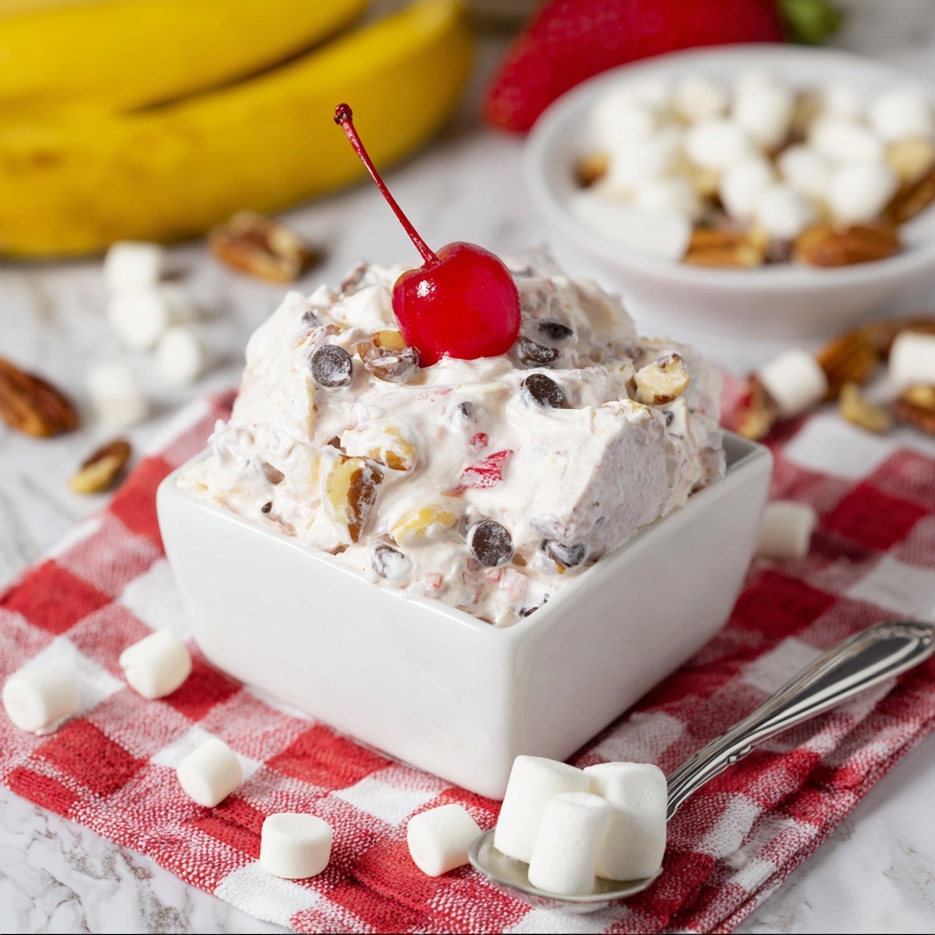 Banana Split Fluff Salad Recipe - Recipe Image