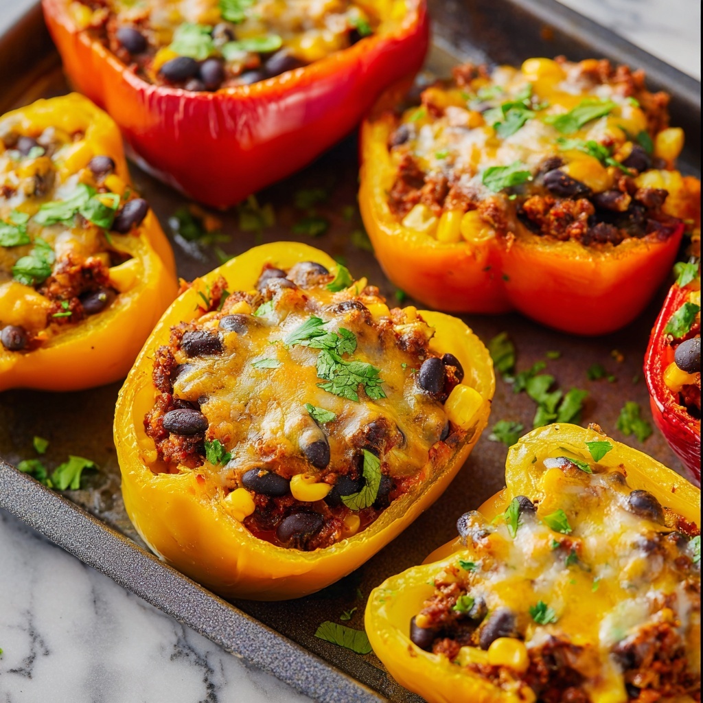 Mexican Stuffed Peppers with Ground Turkey and Cheese Recipe - Recipe Image