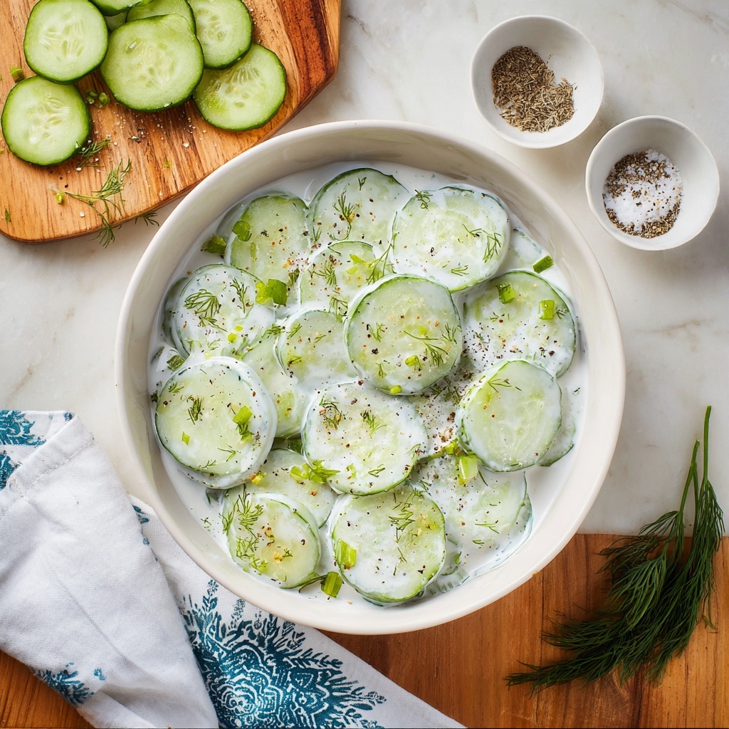 Creamy Cucumber Salad Recipe - Recipe Image