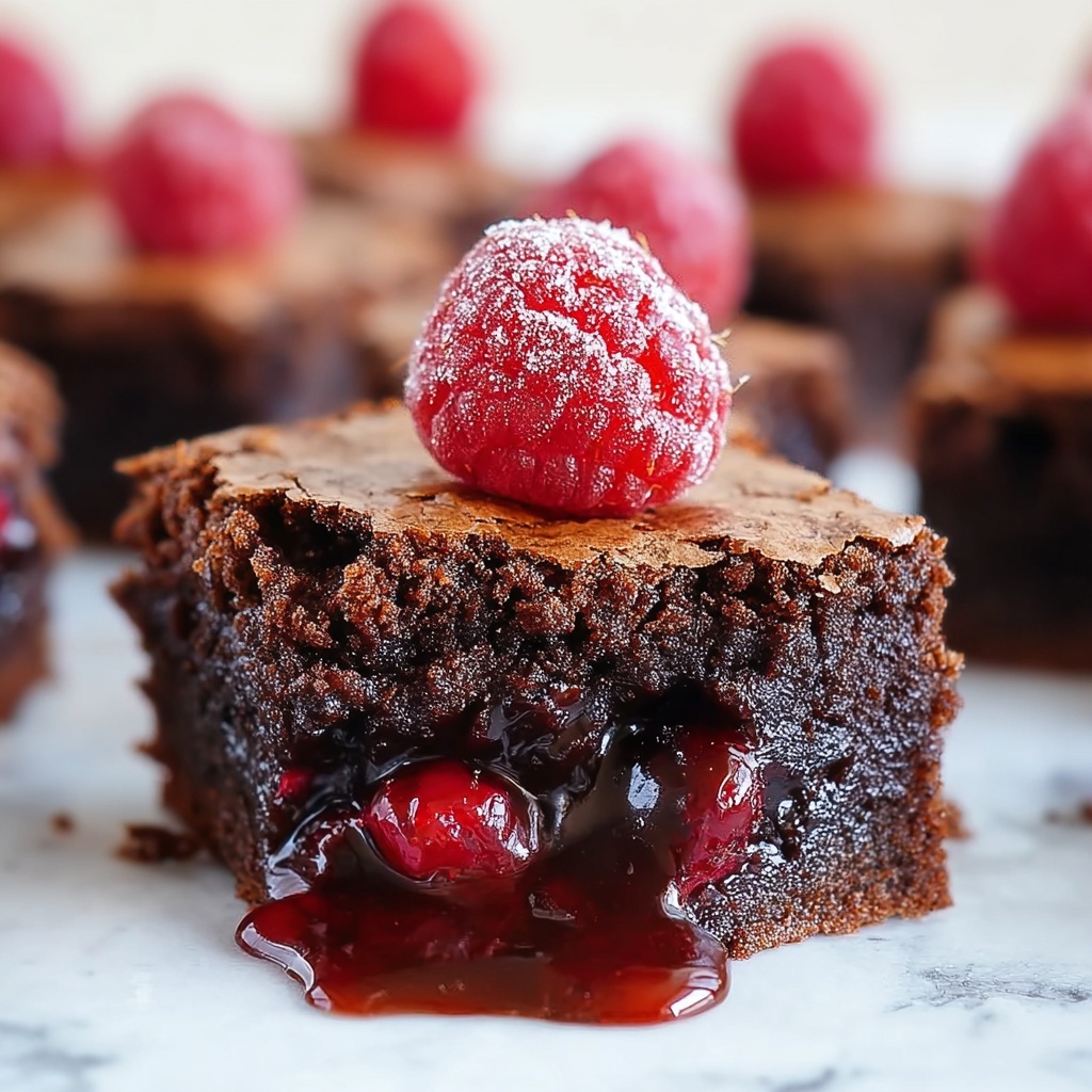 Decadent Fudgy Raspberry Brownies Recipe - Recipe Image