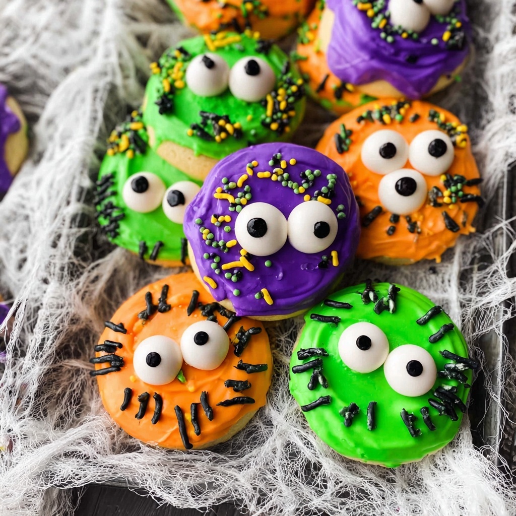 Monster Oreo Cookies with Candy Eyes and Colorful Candy Melts Recipe - Recipe Image