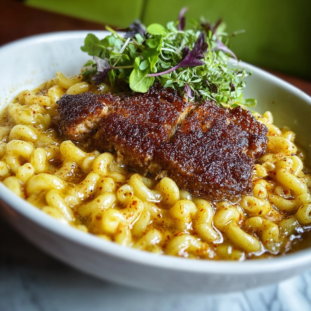 Spicy Honey Chicken with Mac and Cheese Recipe - Recipe Image