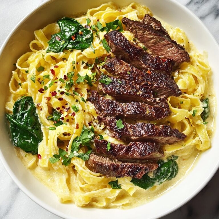 Creamy Garlic Butter Steak & Pasta Recipe