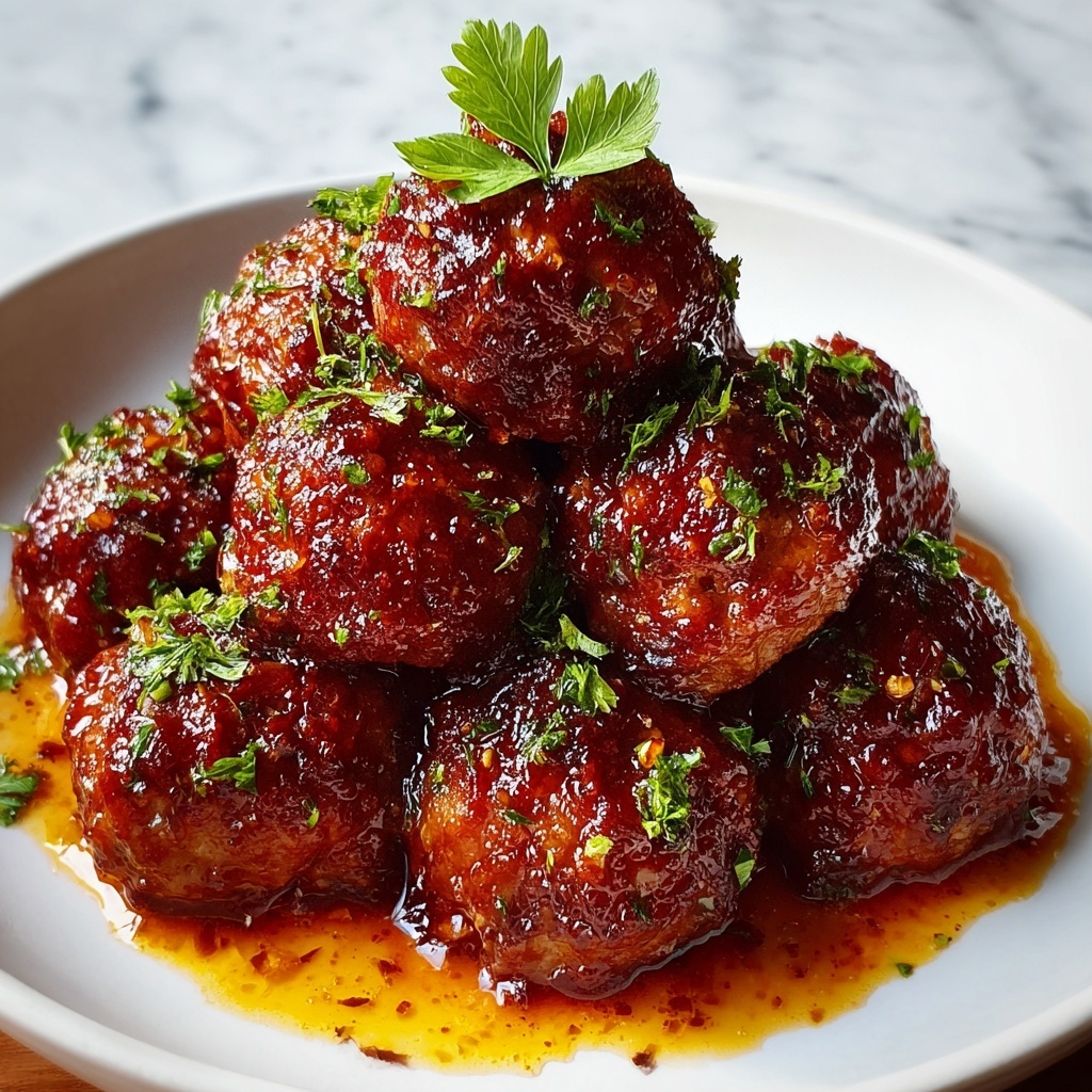 Whiskey Peach BBQ Meatballs Recipe - Recipe Image