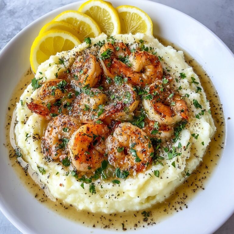 Creamy Garlic Shrimp Over Mashed Potatoes Recipe