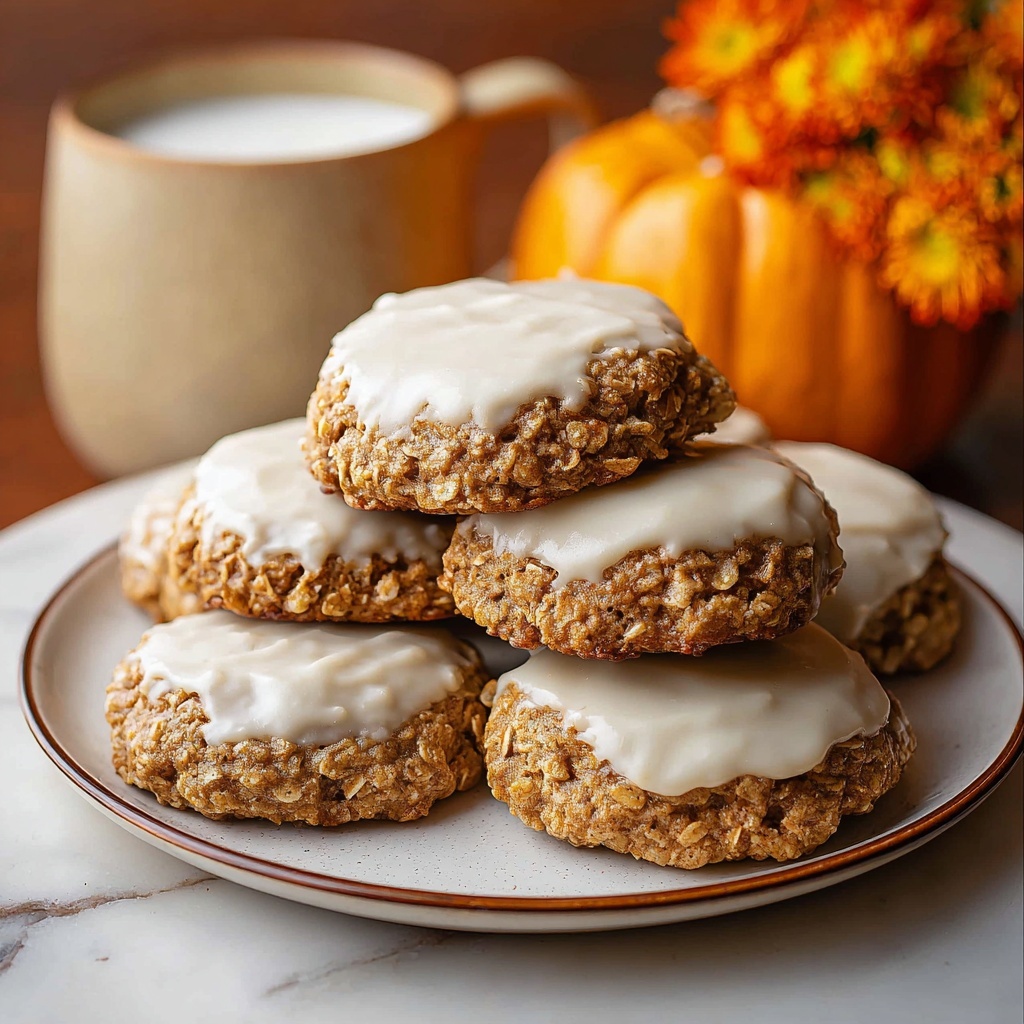 Pumpkin Oatmeal Cookies with Maple Frosting Recipe - Recipe Image