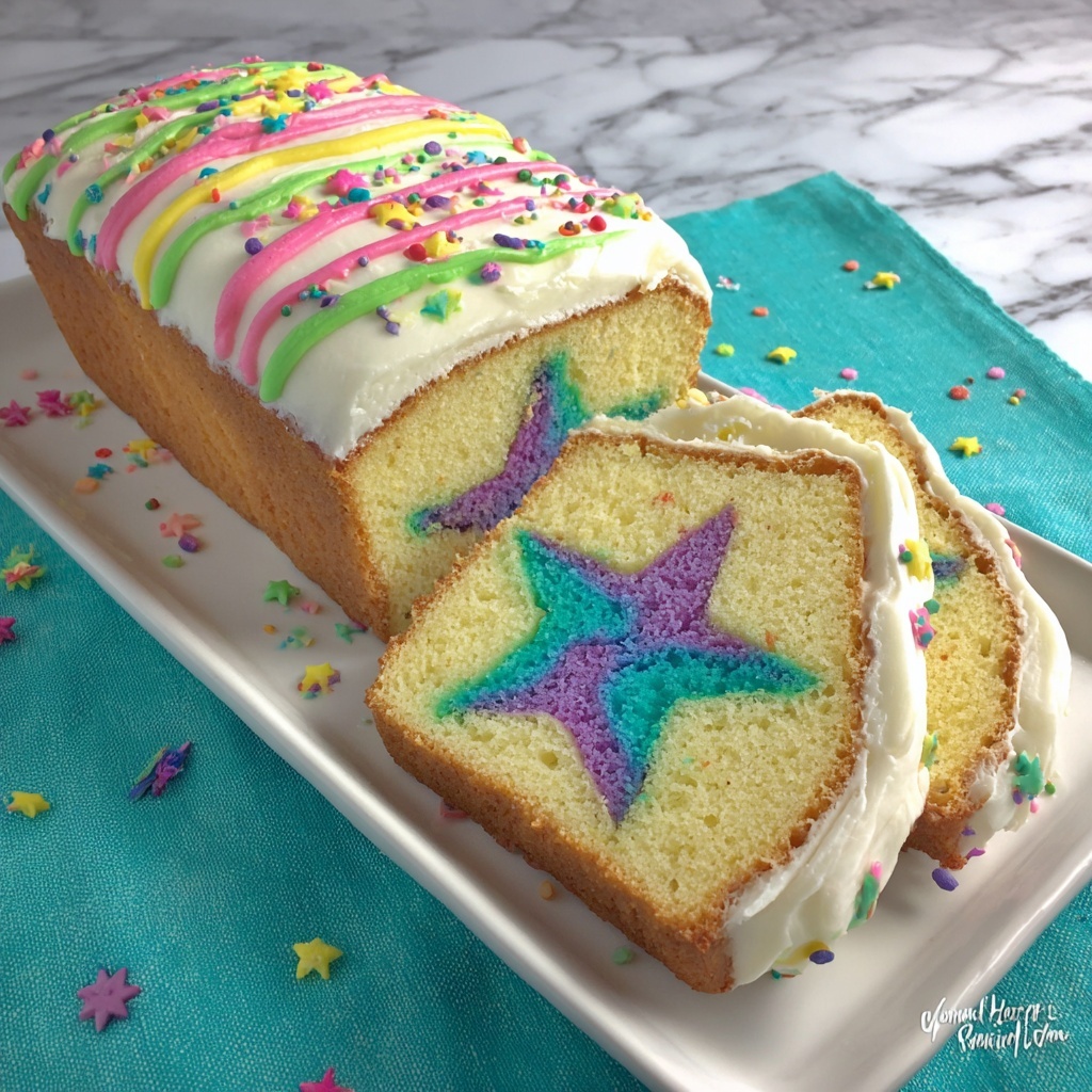 Rainbow Surprise Loaf Cake Recipe - Recipe Image