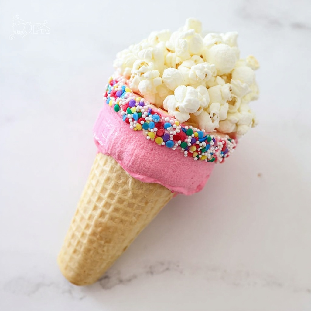 Popcorn Ball Ice Cream Cones Recipe - Recipe Image
