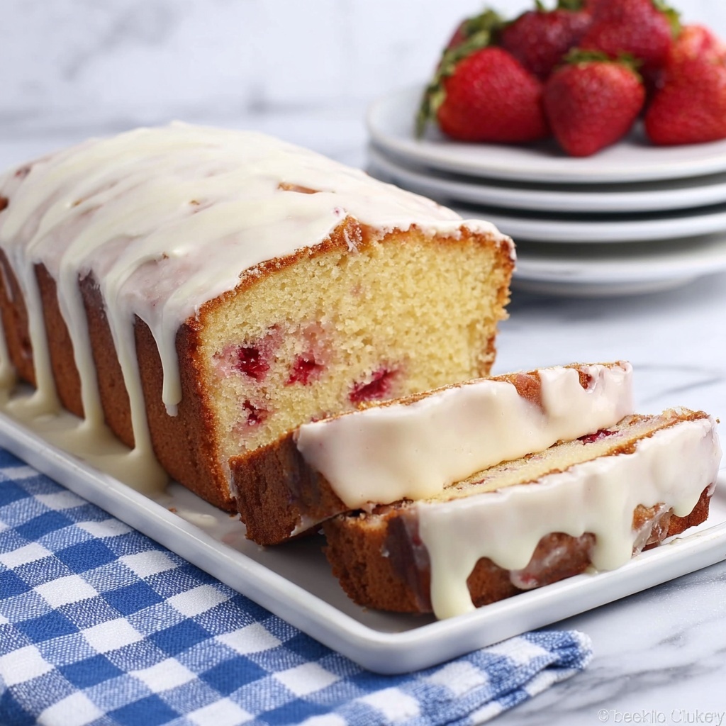 Strawberry Pound Cake with Cream Cheese Frosting Recipe - Recipe Image