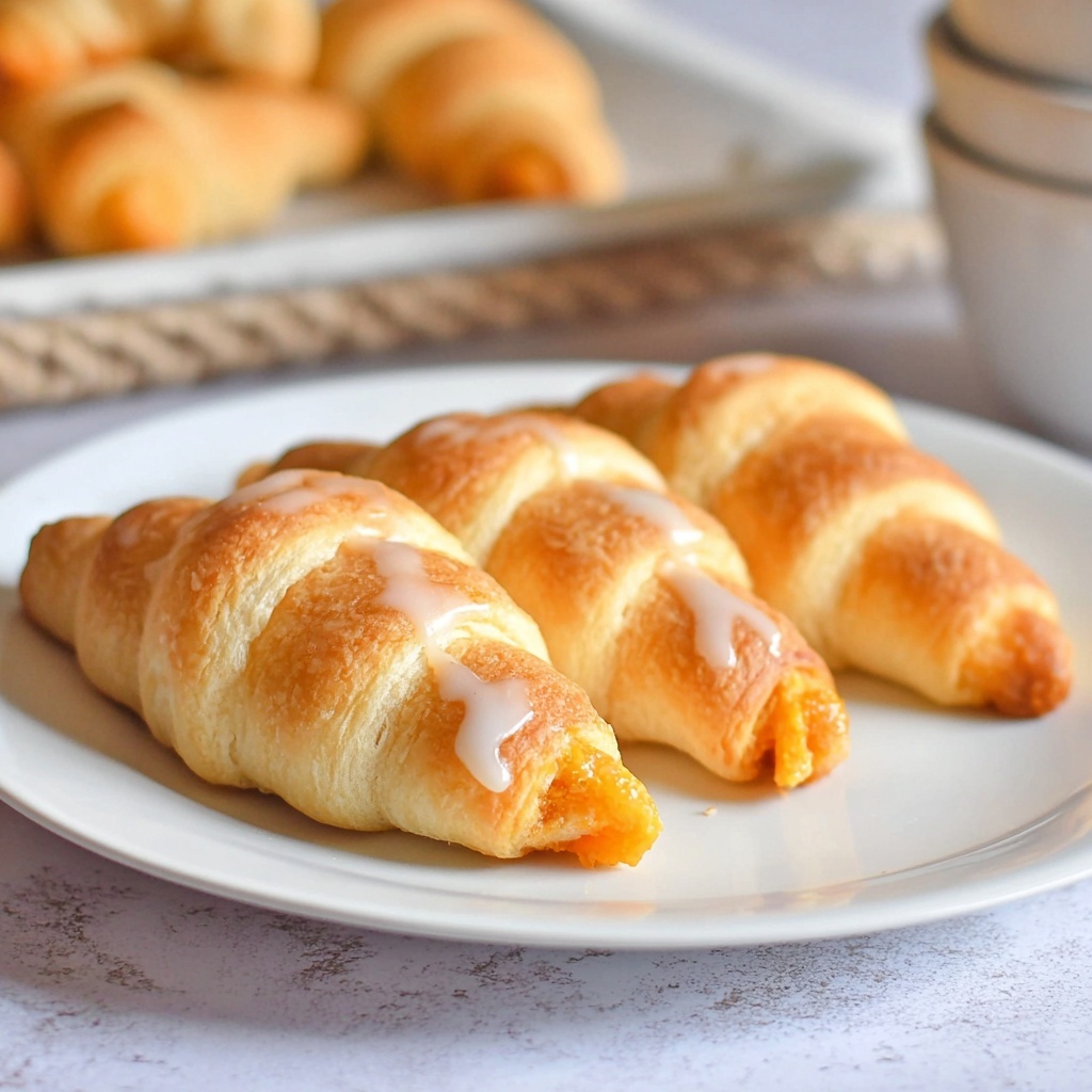 Pumpkin Pie Croissants with Maple Glaze Recipe - Recipe Image