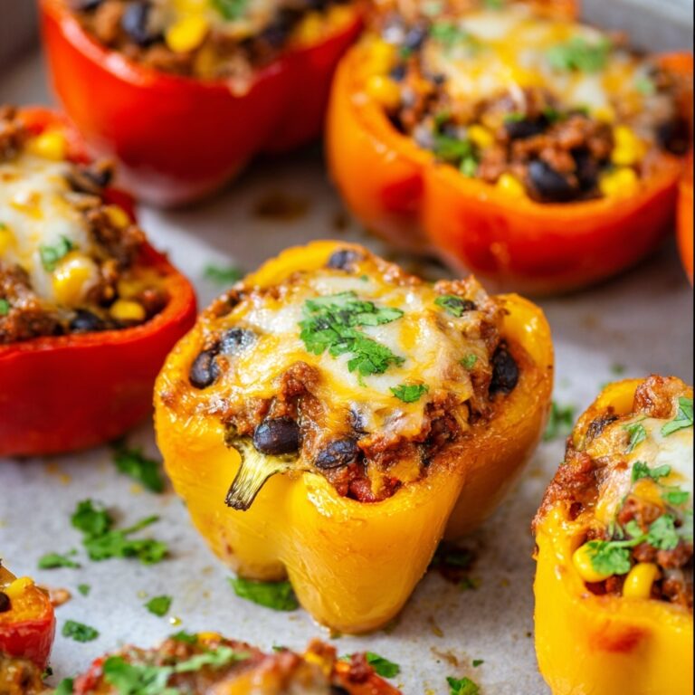 Mexican Stuffed Peppers with Ground Turkey and Cheese Recipe