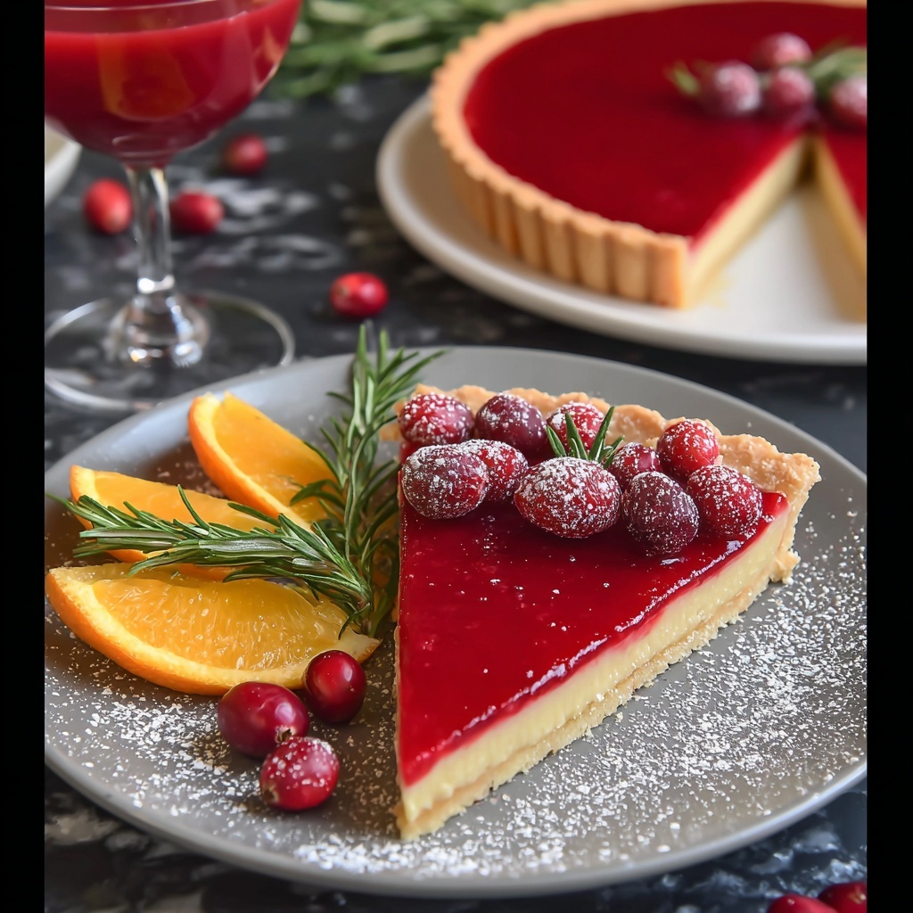 Cranberry Orange Curd Tart Recipe - Recipe Image
