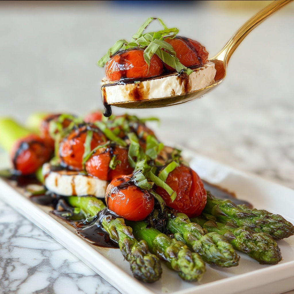 Oven-Melted Caprese Asparagus Recipe - Recipe Image