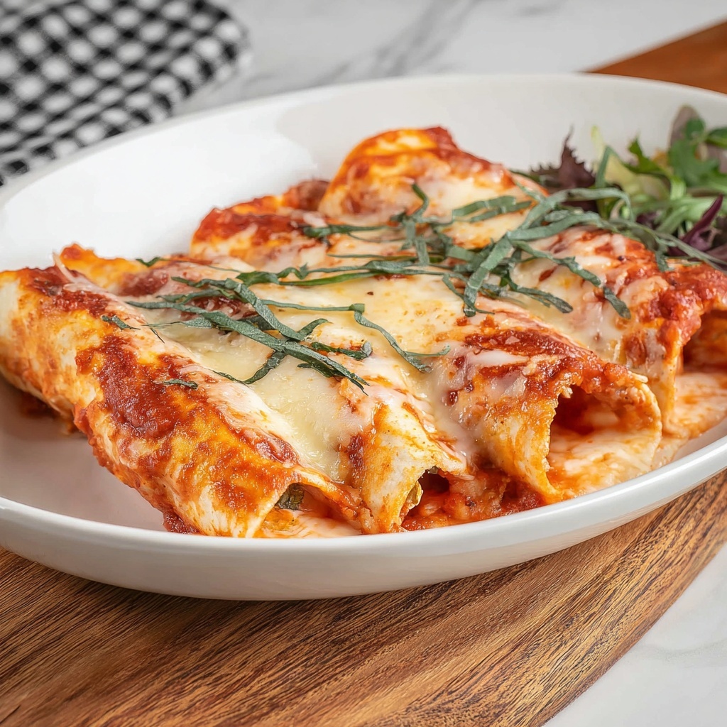 Cheesy Baked Manicotti with Marinara and Fresh Basil Recipe - Recipe Image