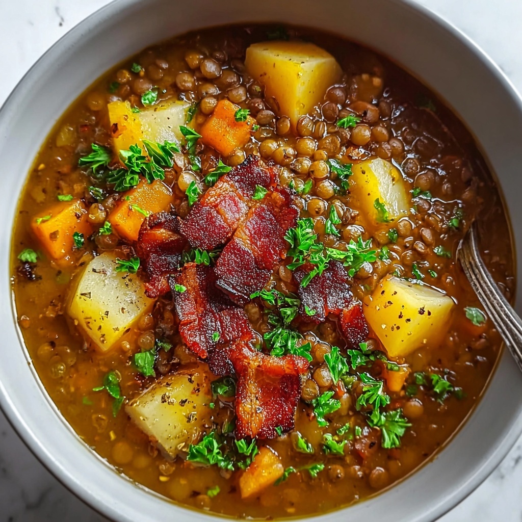 Irresistibly Hearty Lentil and Bacon Soup for Cozy Nights Recipe - Recipe Image