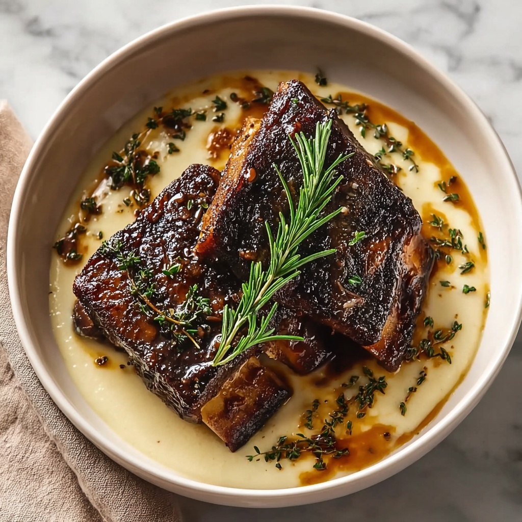 Comforting Braised Short Ribs in Creamy Herb Sauce Recipe - Recipe Image