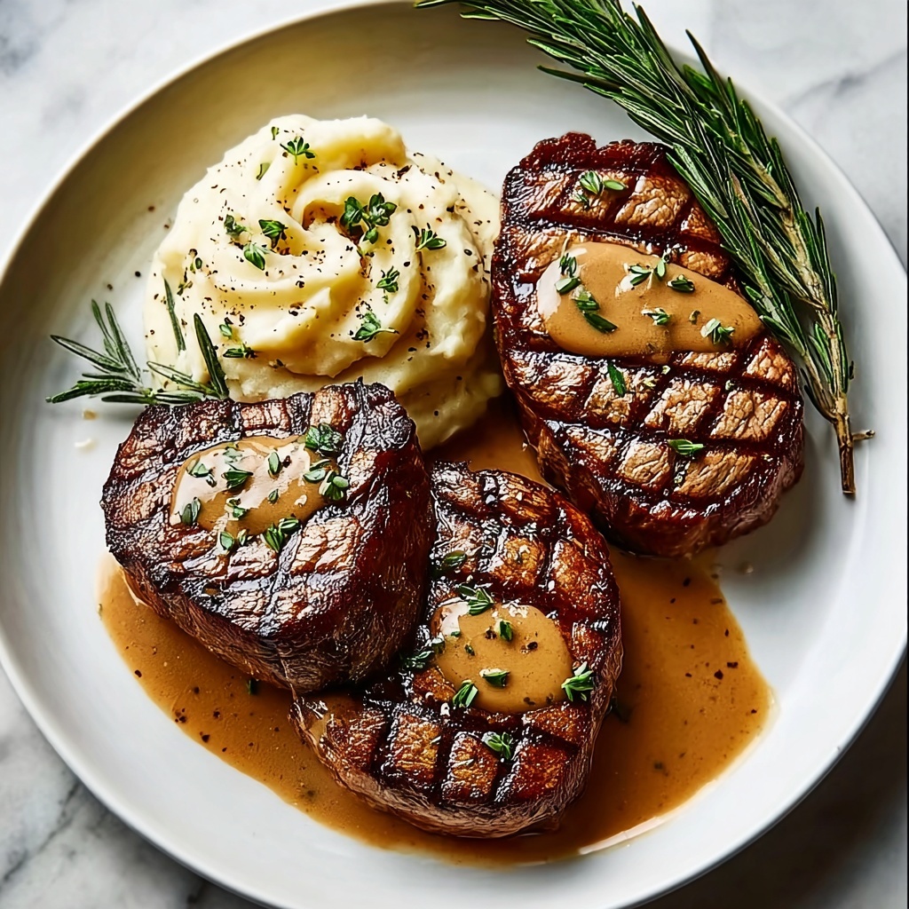 Elegant Filet Mignon with Creamy Peppercorn Sauce Bliss Recipe - Recipe Image