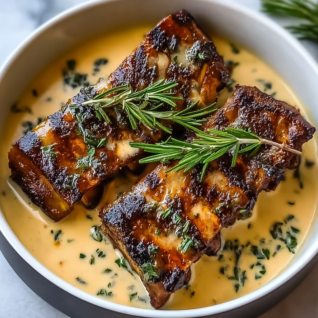 Irresistibly Tender Braised Short Ribs in Creamy Herb Sauce Recipe - Recipe Image