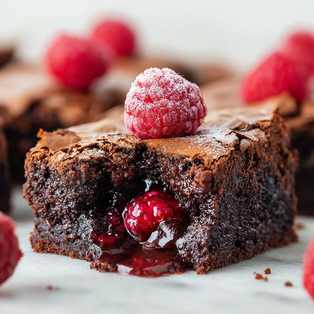 Decadent Fudgy Raspberry Brownies Recipe - Recipe Image