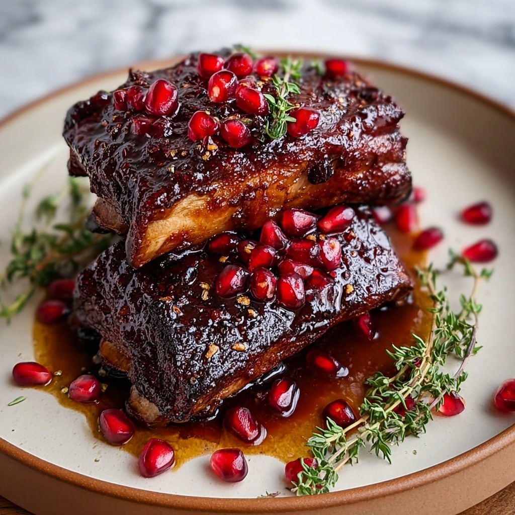 Irresistibly Tender Pomegranate Braised Short Ribs Recipe - Recipe Image