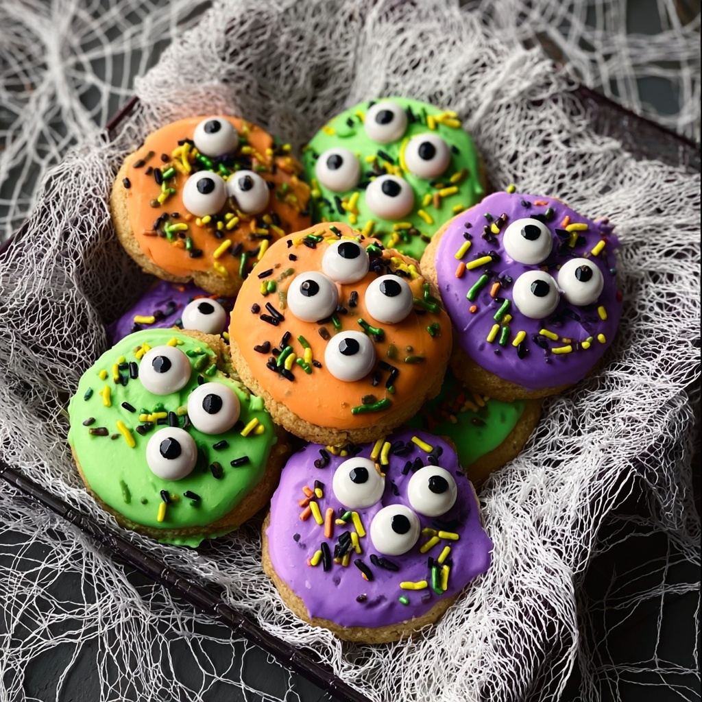 Monster Oreo Cookies with Candy Eyes and Colorful Candy Melts Recipe - Recipe Image