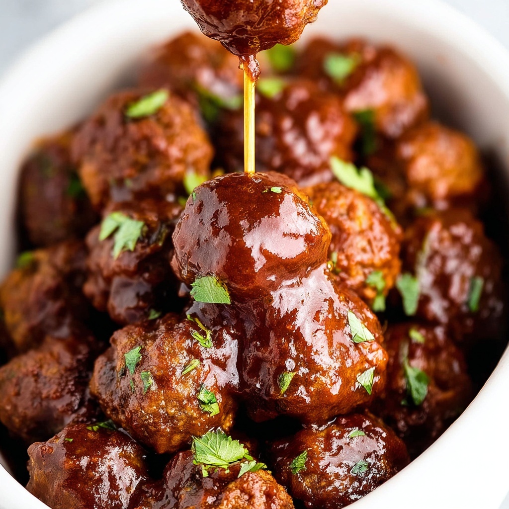 Sticky BBQ Slow Cooker Meatballs Recipe - Recipe Image