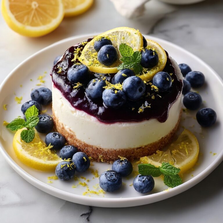 Lemon Blueberry Shortbread Mousse Cake Recipe