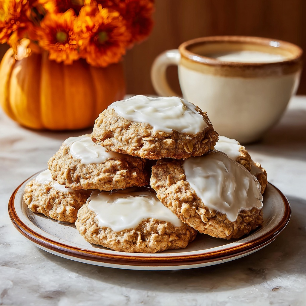 Pumpkin Oatmeal Cookies with Maple Frosting Recipe - Recipe Image
