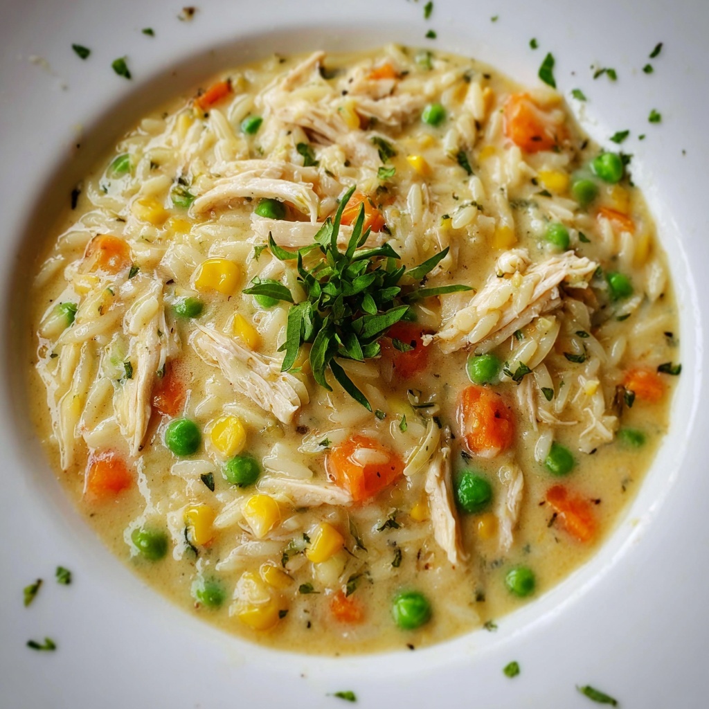 Creamy Chicken Pot Pie Orzo Recipe - Recipe Image