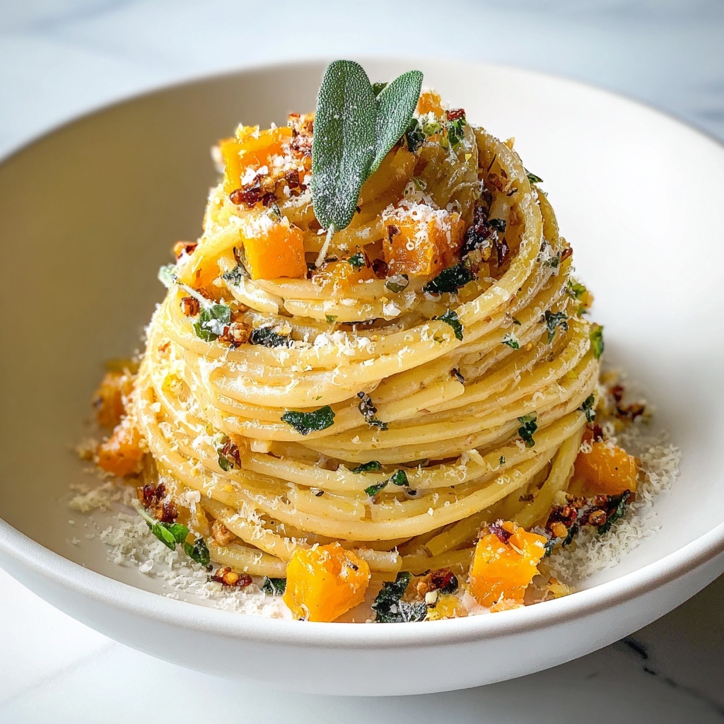 Butternut Squash and Sage Pasta with Creamy Parmesan Sauce Recipe - Recipe Image