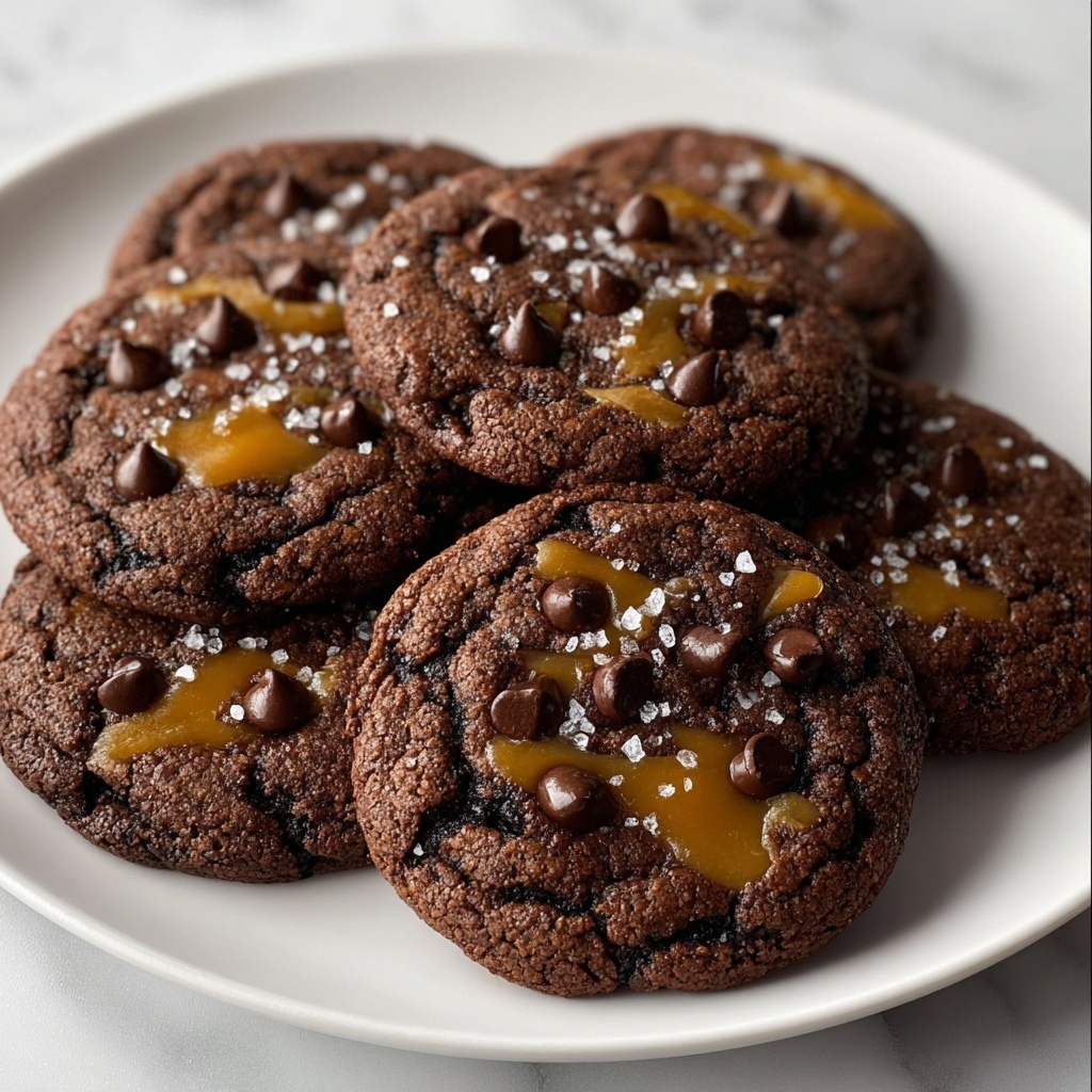 Salted Caramel Dark Chocolate Cookies Recipe - Recipe Image