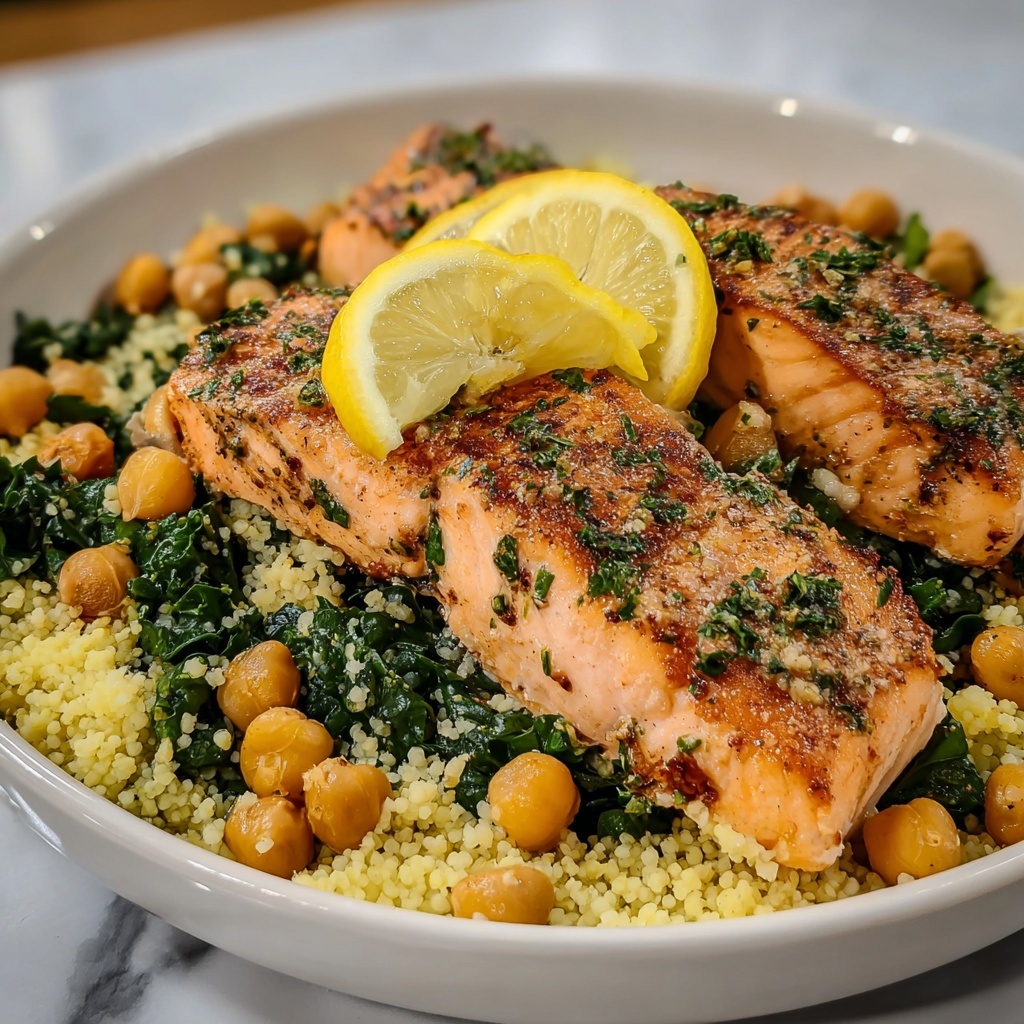 Healthy Salmon & Chickpea Couscous Bowl Recipe - Recipe Image