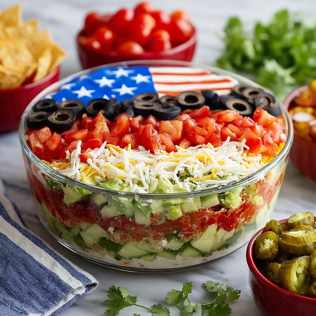 American Flag Layered Taco Dip Recipe - Recipe Image